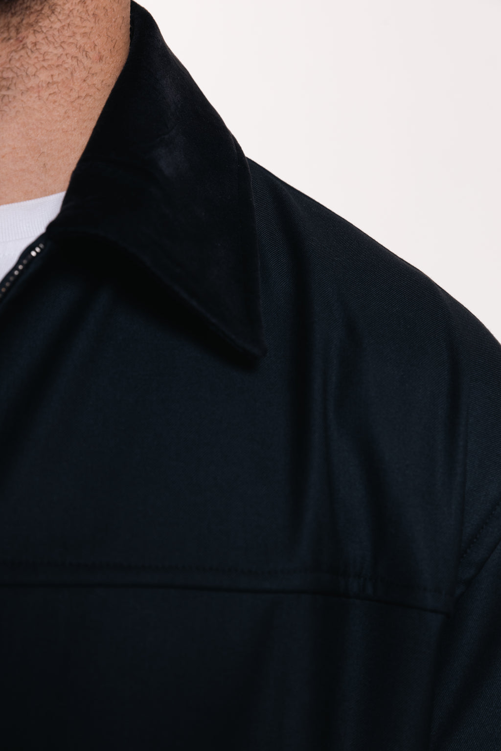 Suede Collar Jacket in Black