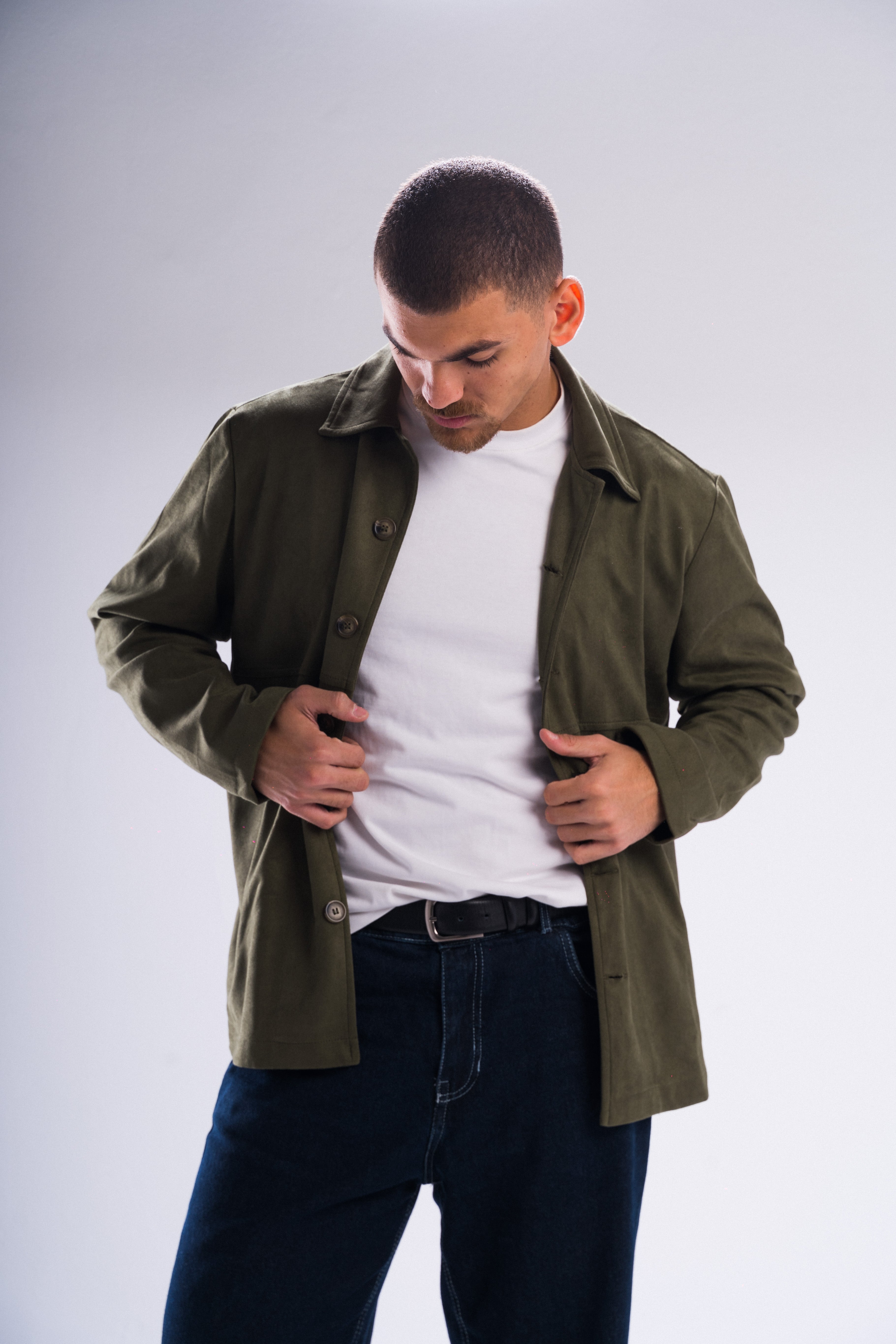 Lumier suede in Olive